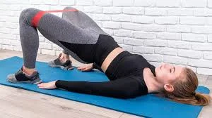 Glute bridge with the band