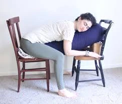 Child Pose with Chair and Bolster