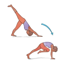 Single-Leg Downward Dog to Tiger Curl Movement