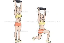 Overhead Walking Lunges