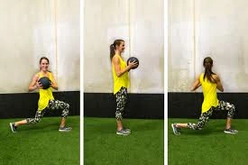 Walking lunge with torso twist