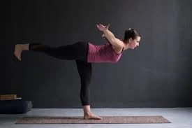 Warrior Pose 3 with arms on sideways