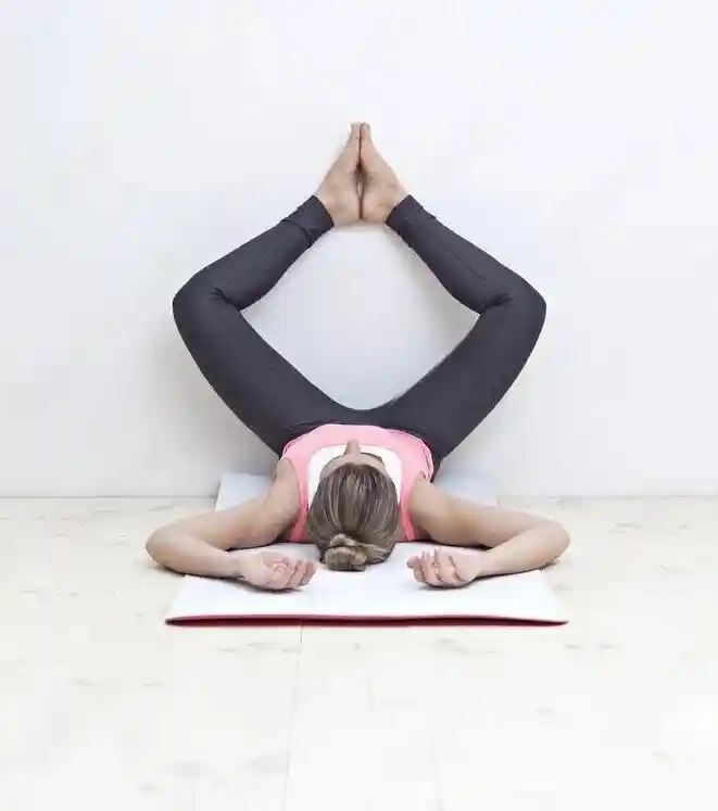 Reclining Butterfly Pose with Feet on the Wall