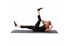 Raise leg Bicycle Crunches