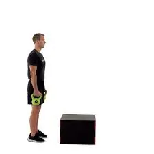 A kettlebell box jump