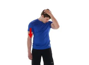 levator scapula stretch with shoulder down