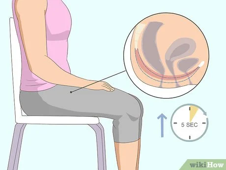 Seated Kegel with thigh squeeze