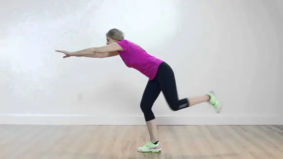 Standing knee tuck extension