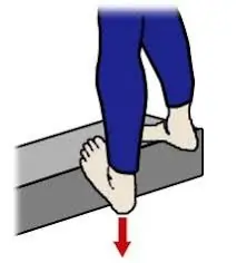 Plantar fascia stretch on a step