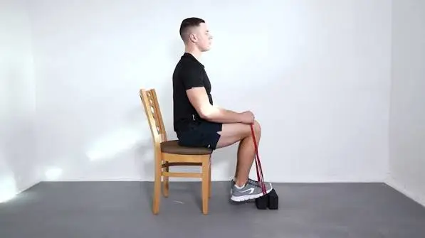 Resistance band calf exercise