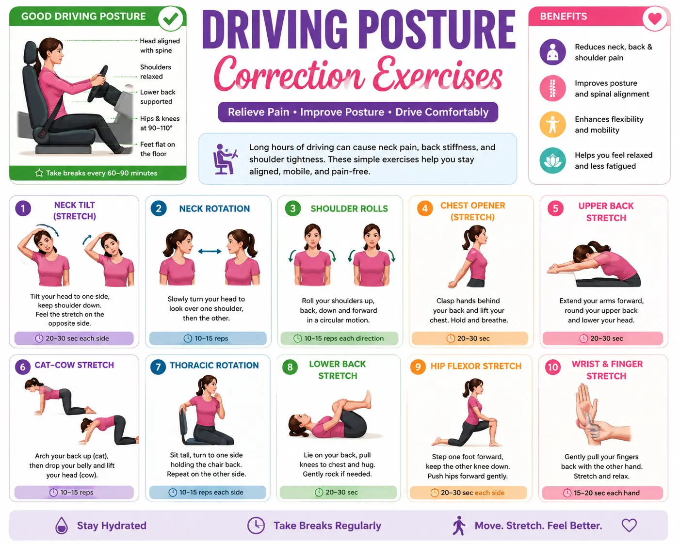 Driving Posture Correction Exercises